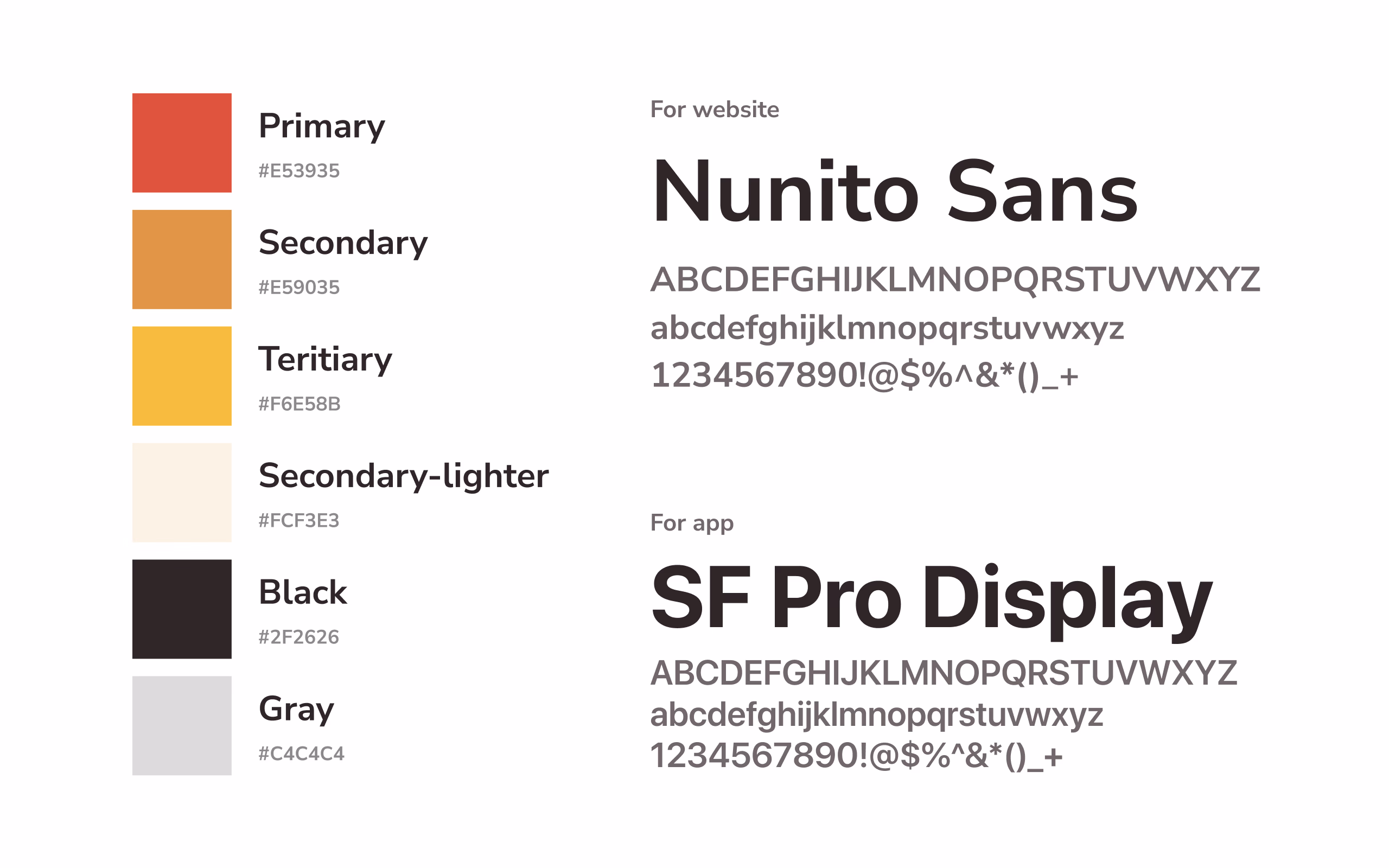 Key Colour and Typography