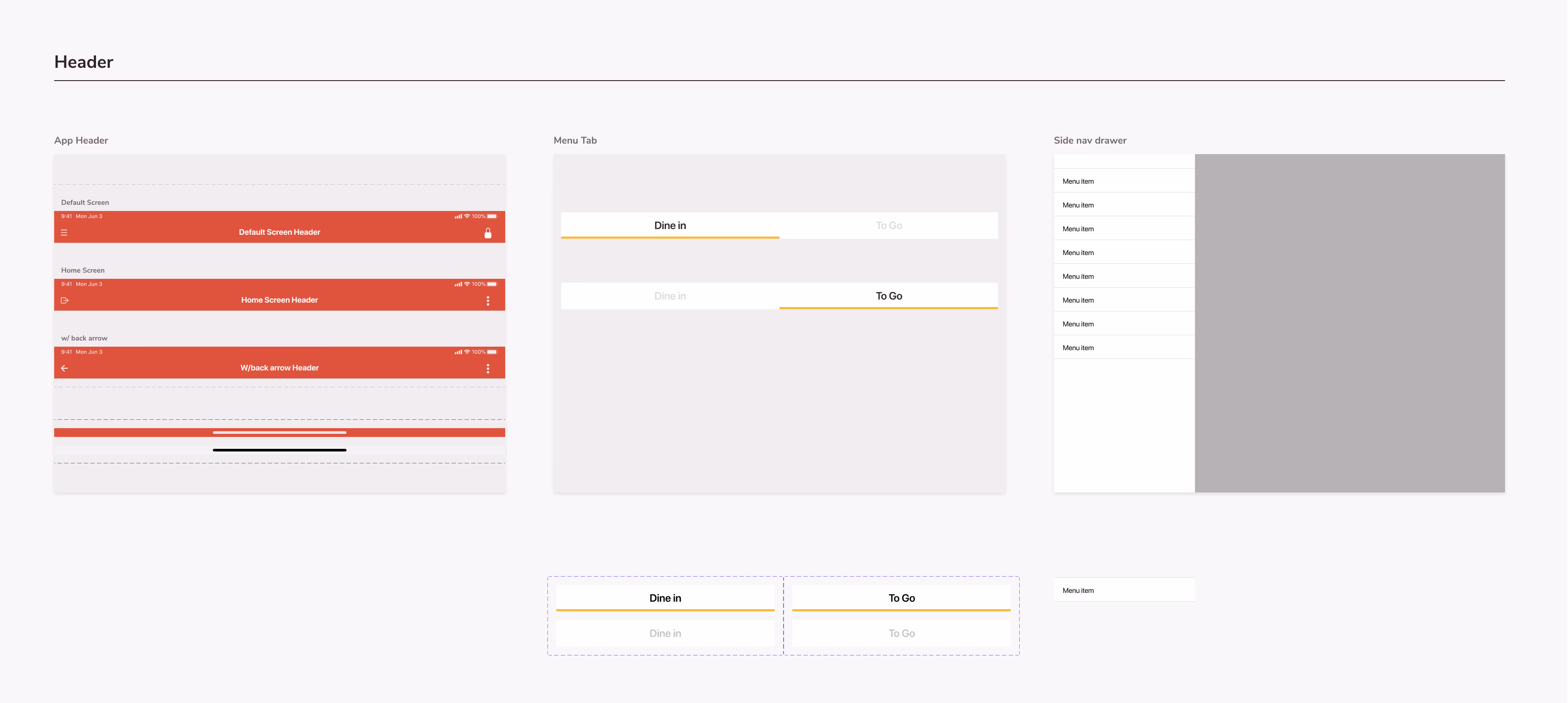 Header and Nav Components