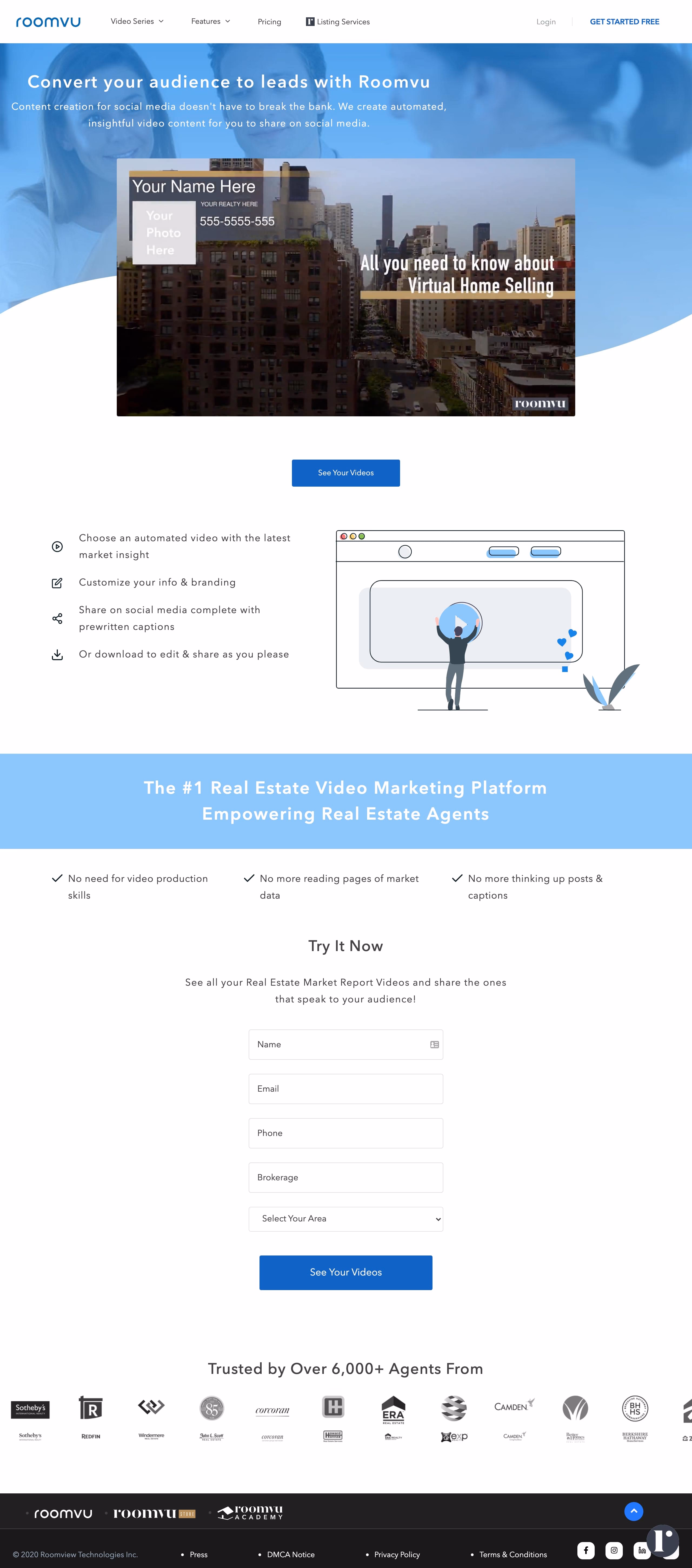 Roomvu Marketing Landing Page